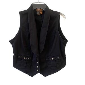 Be Bop (BeBop) Black embellished vest cotton women XL